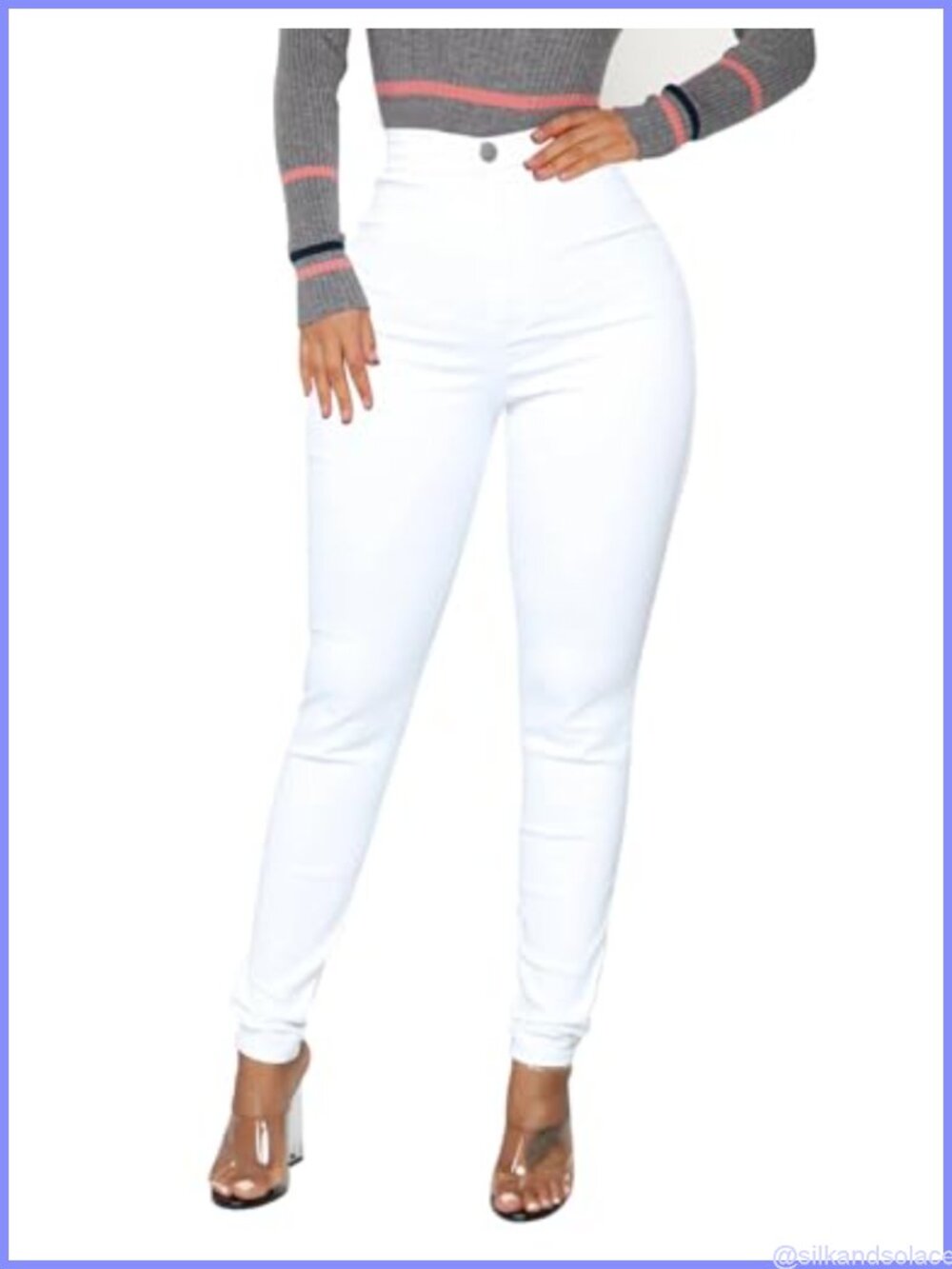 High Waisted Skinny Stretch Butt Lifting Jeans Slim Fit Denim Pants